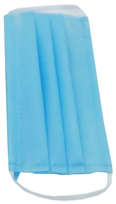 Маска медмедицинская 3-х слойная, голубая (50шт/упак)