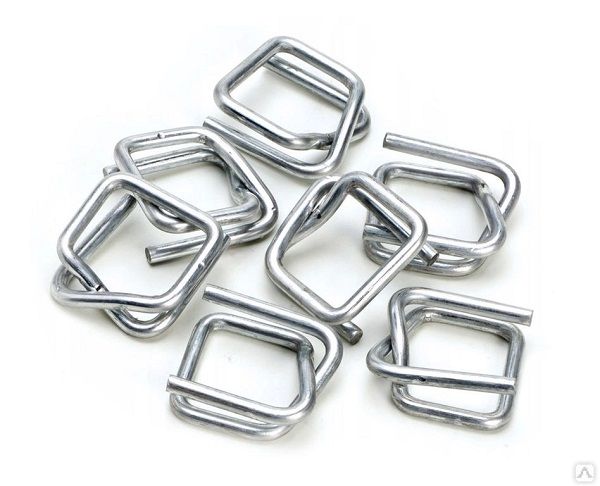 Пряжка проволочная оцинкованная для лент ПЭТ и ПП 19 мм (1000 шт/уп)