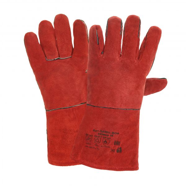 Краги спилковые пятипальные тип Трек