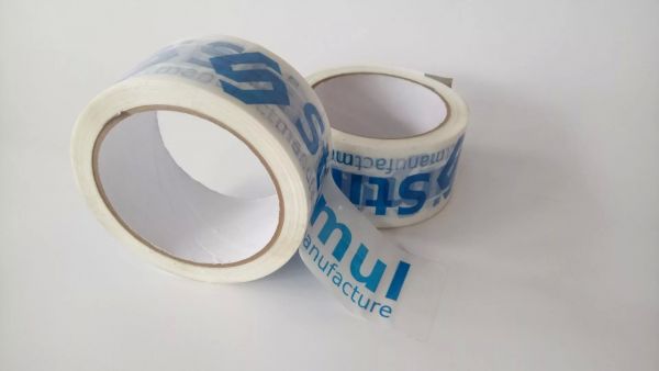 Скотч с логотипом 1 цвет белая основа