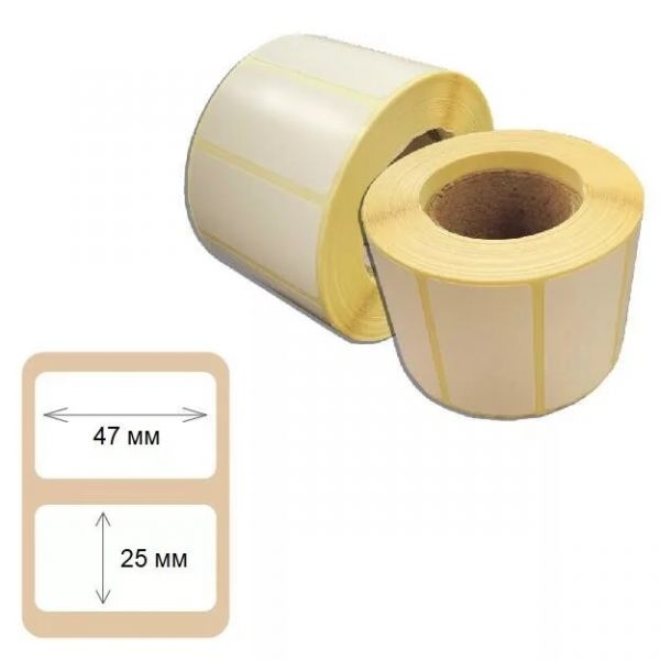 Термоэтикетки самоклеящиеся ЭКО 43*25 мм, втулка 40 мм, 1000 шт./рол.